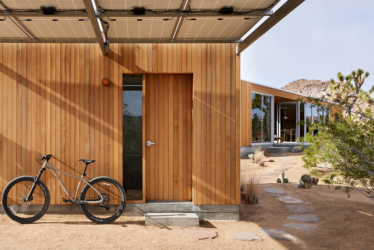 Industry of All Nations built a wooden pavilion in the rugged natural landscape of the Mojave Desert