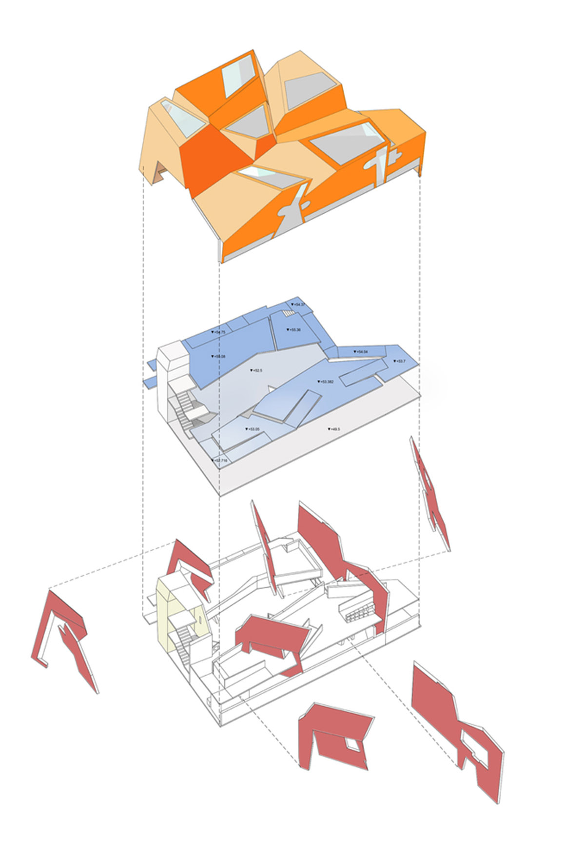 Construction begins on CRAB Studio's orange-colored Innovation Hub at Arts University Bournemouth