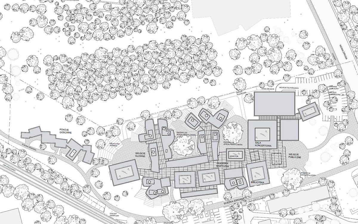 Frank Gehry to design new Krakow Academy of Music campus with windowless silver-looking volumes