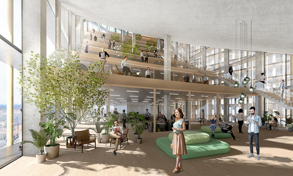 BIG releases design for CityLife Milan with 140-m long hanging roof structure