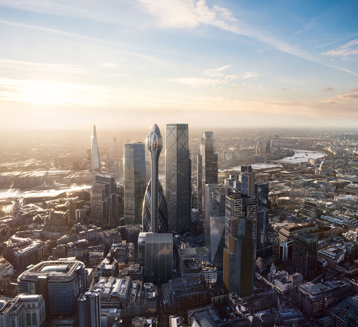 Foster + Partners reveals updated visuals for The Tulip tower in London
