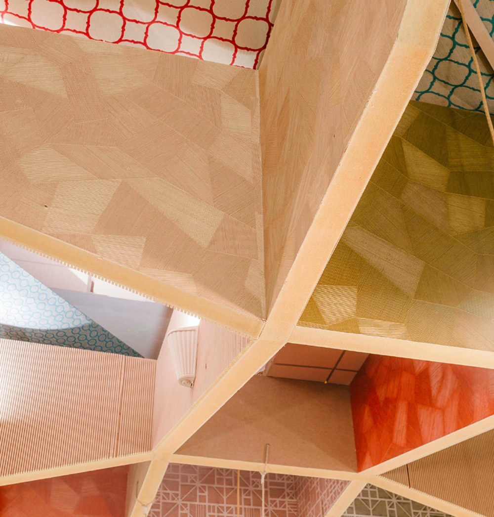 Izaskun Chinchilla created an auditorium that consists of many layers of fabric, texture and colors