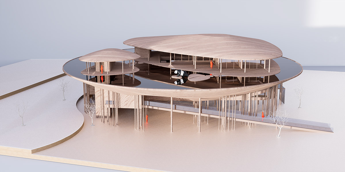 Archermit completes public building with bamboo forest and cloud-like elevated platforms in China