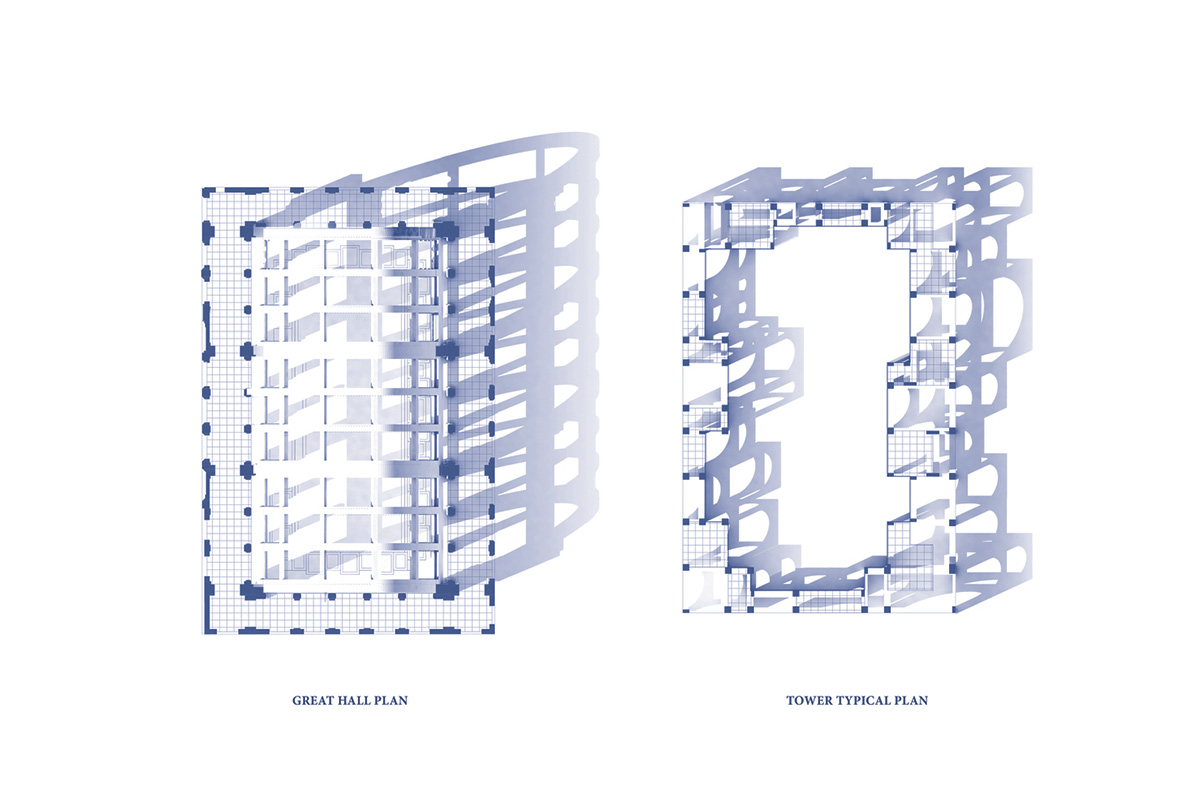 ODA to expand Rotterdam's historic post office with tower featuring mini vaulted windows