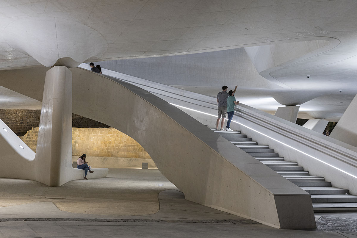 Zaha Hadid Architects designs urban park informed by fluid geometries opening the city's dry moat