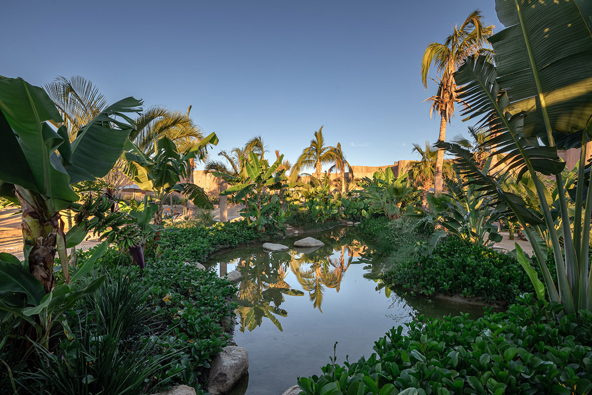 Resort mimics natural motion of desert with punctuated beige-coloured concrete volumes in Mexico 