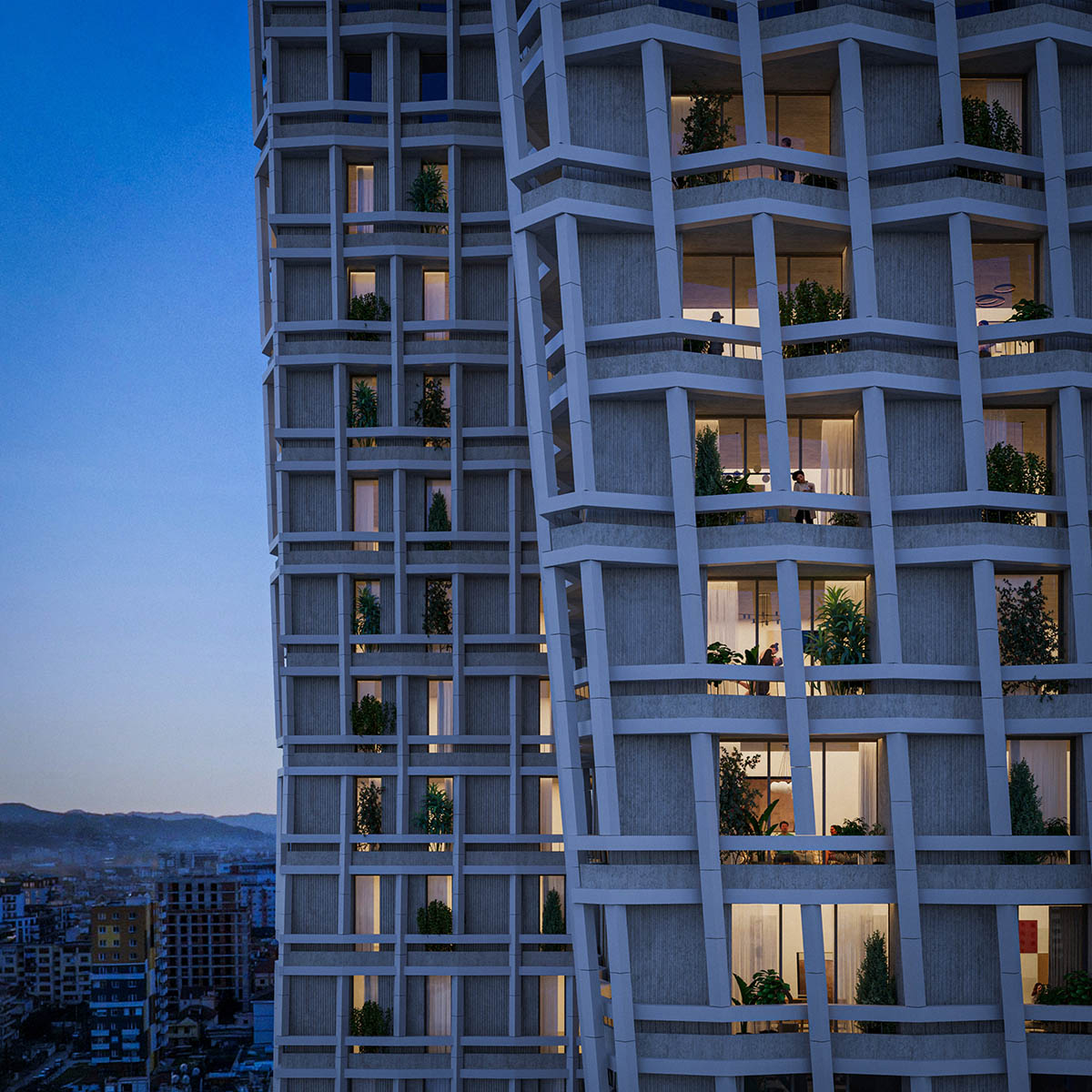 OODA unveils design for dancing Bond Towers for Tirana
