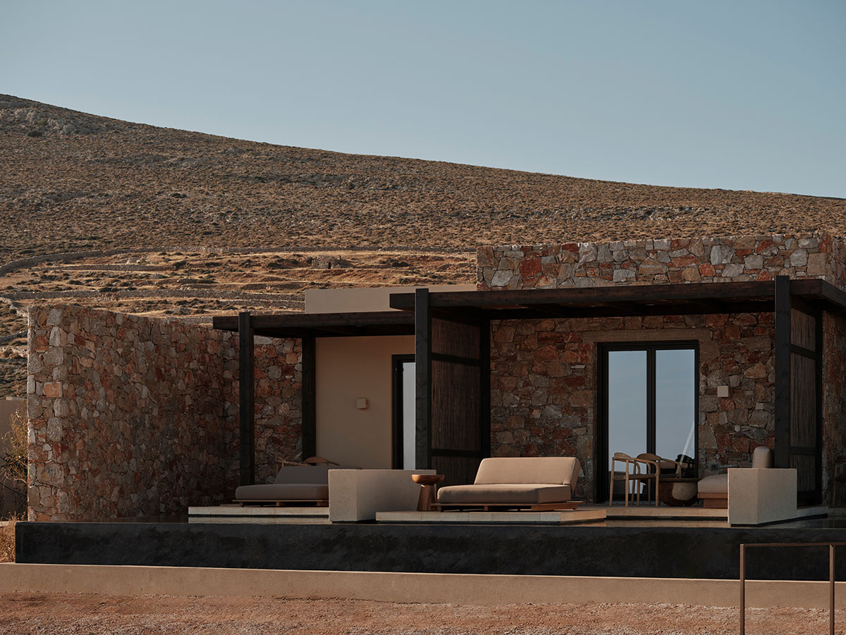 Eco-resort by Block722 pairs earthy and soft beige tones on Folegandros island 