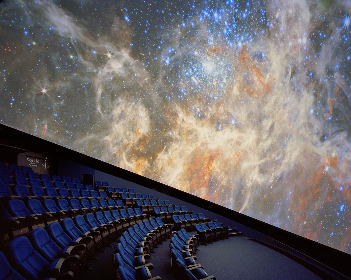 Planetarium clad in burnt wood at Université de Strasbourg evokes 19th century machine buildings