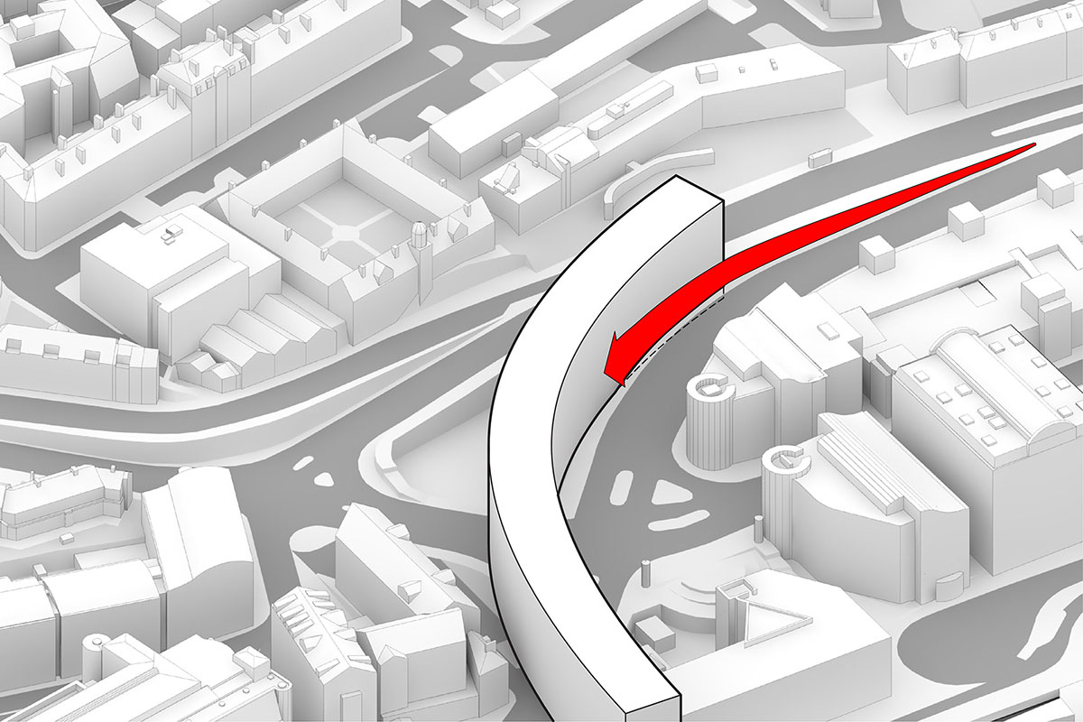 Bjarke Ingels Group adds ribbon-like office building to Newcastle's skyline