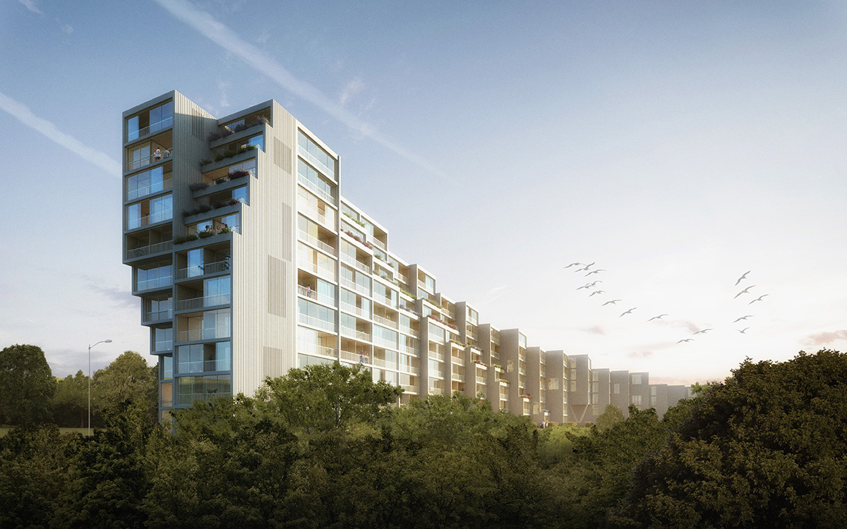 Benthem Crouwel Architects designs new residential complex with stacking modular units in Prague