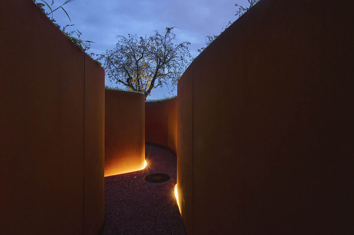 The snake-like Doshi Retreat becomes a sanctuary of sound and serenity at the Vitra Campus