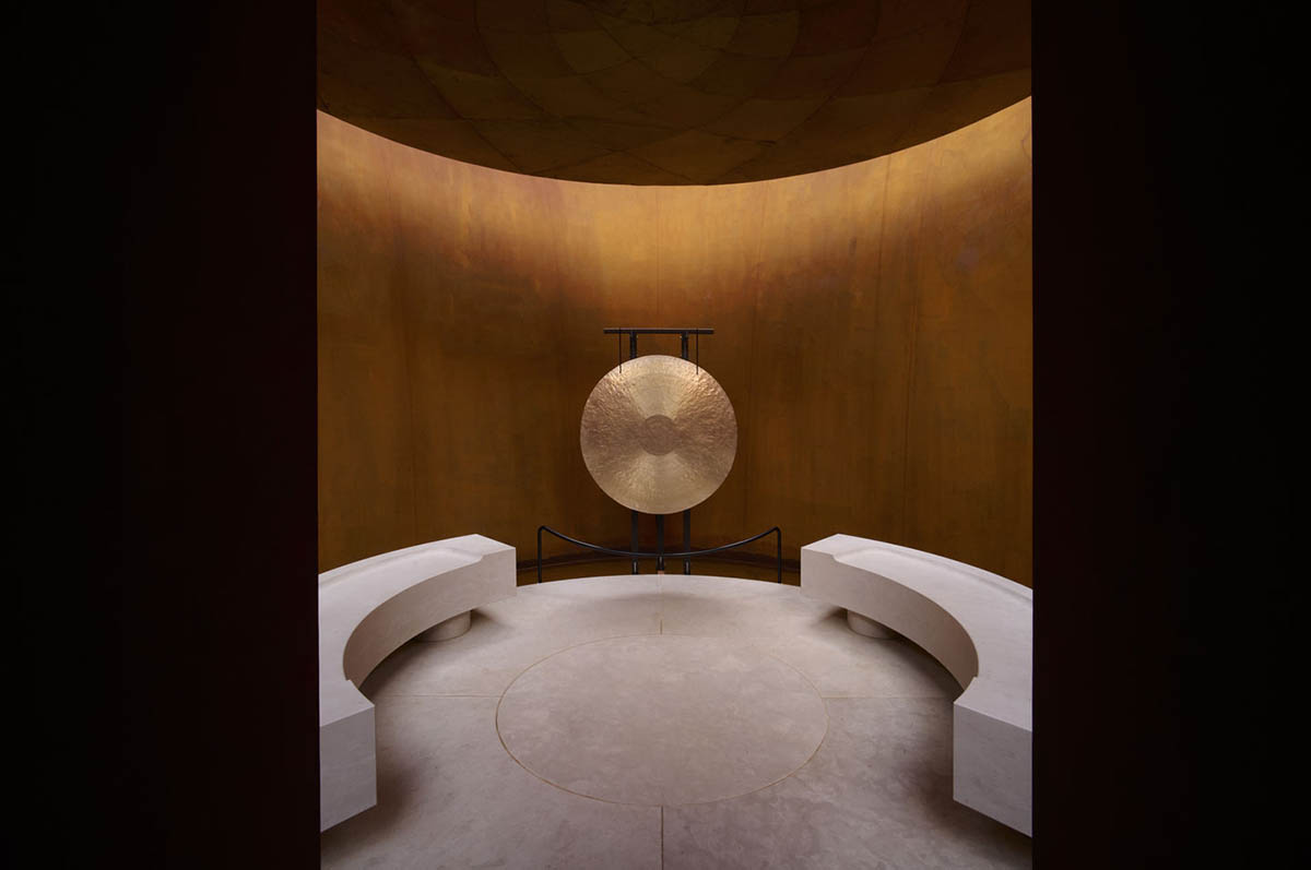 The snake-like Doshi Retreat becomes a sanctuary of sound and serenity at the Vitra Campus