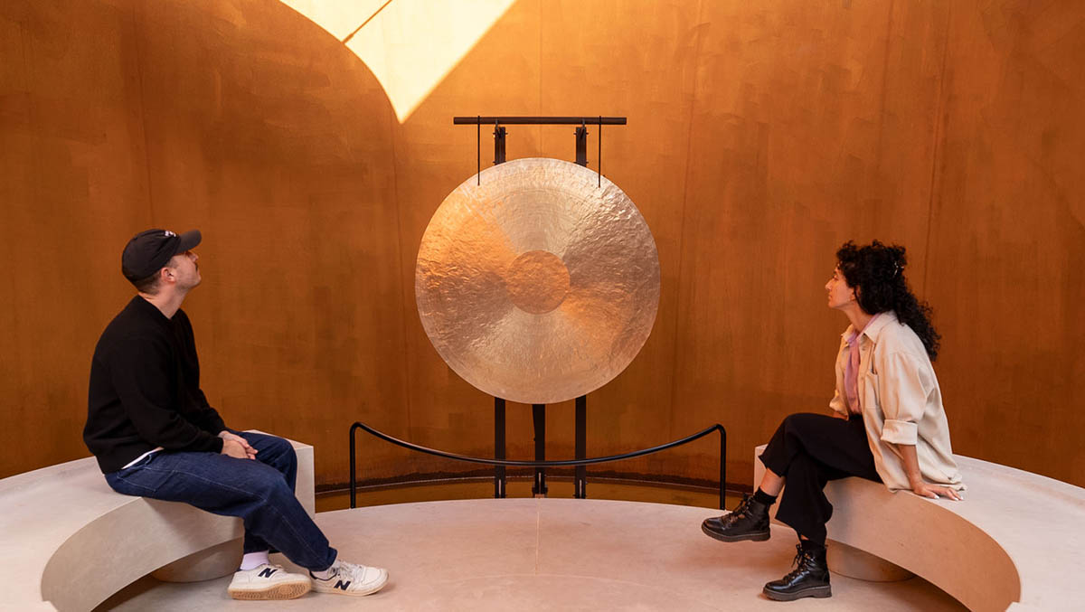 The snake-like Doshi Retreat becomes a sanctuary of sound and serenity at the Vitra Campus