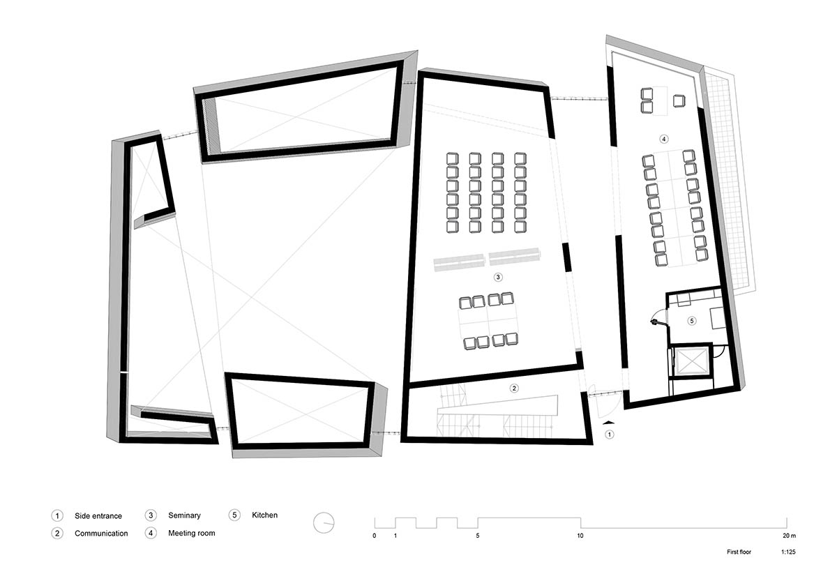 Menis Arquitectos designs church and community centre in Spain with four massive concrete volumes 