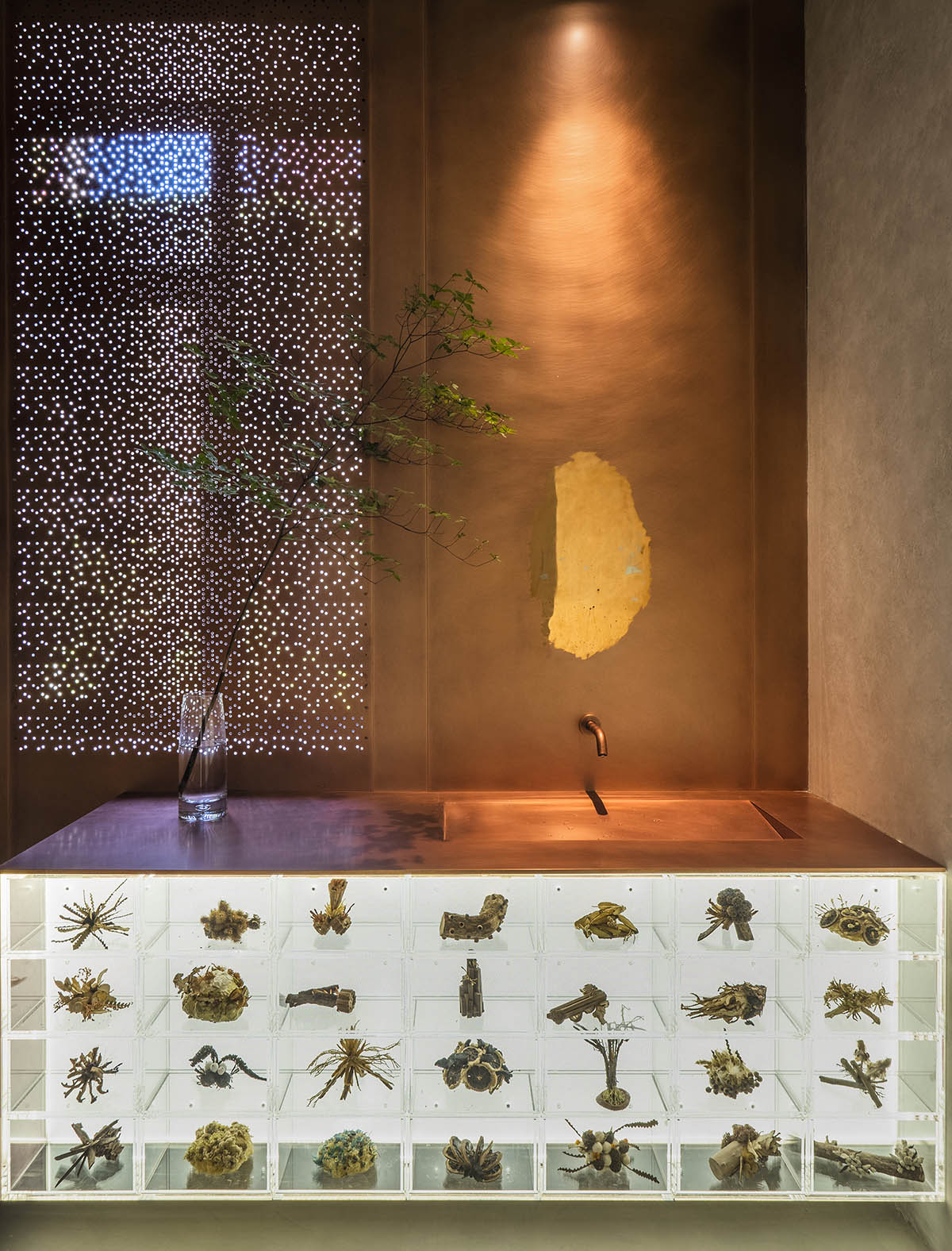 Waterfrom Design's Aqua Health Clinic features blue-toned various volumes as performative objects