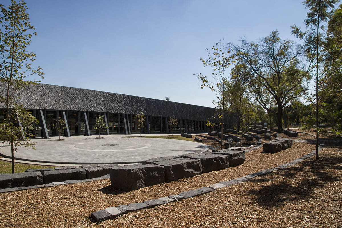 Erre Q Erre built stone-clad pavilion as 
