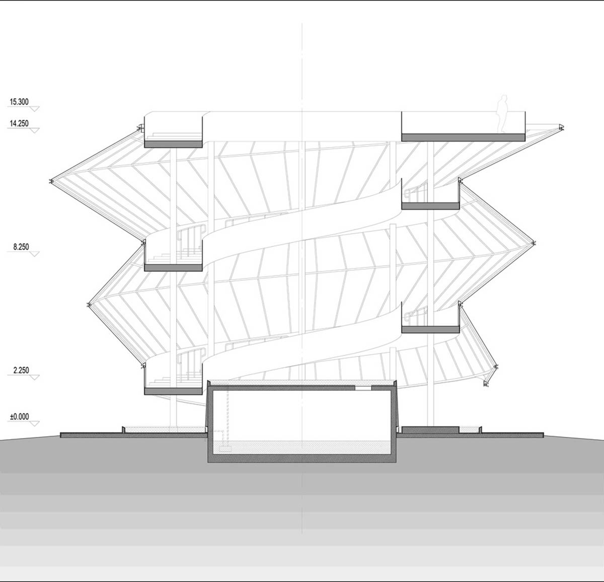 Doarchi designs spiral tower that allows visitors to explore the untouched nature while moving inside