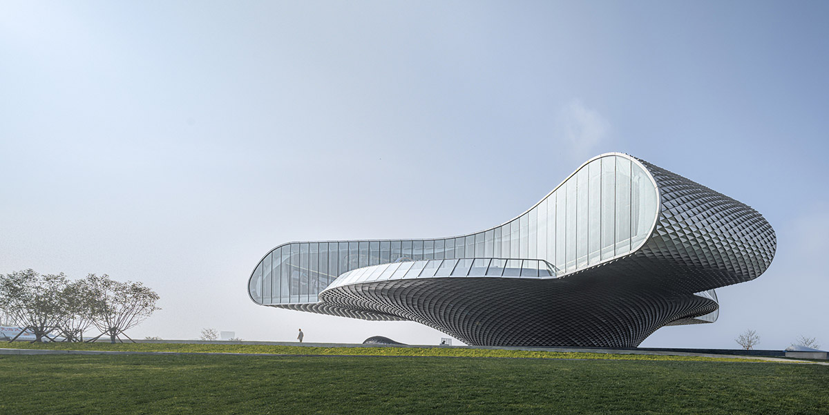 Lacime Architects creates wavy and floating Shimao-The Wave Showroom in Tianjin, China