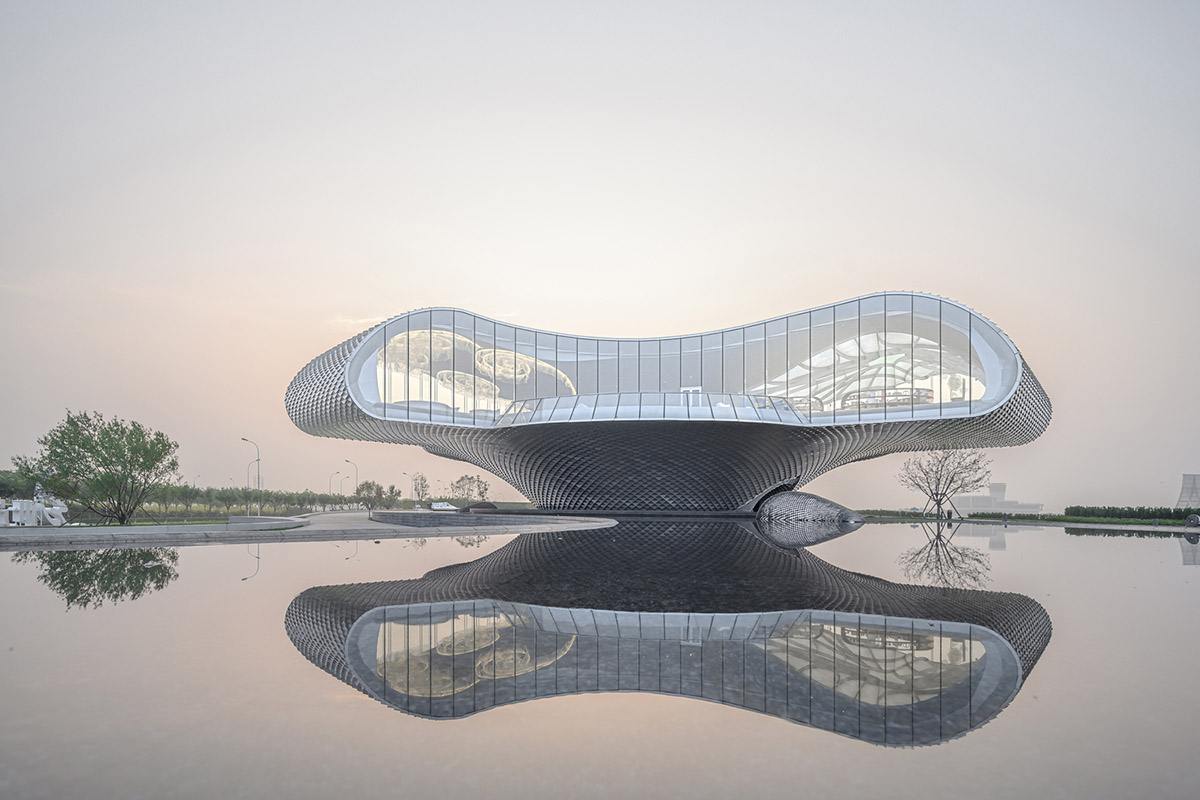 Lacime Architects creates wavy and floating Shimao-The Wave Showroom in Tianjin, China