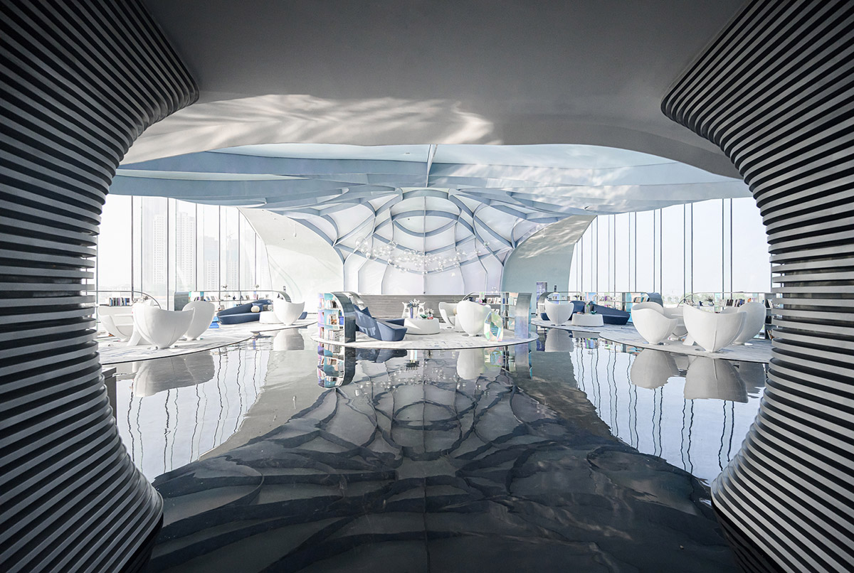 Lacime Architects creates wavy and floating Shimao-The Wave Showroom in Tianjin, China