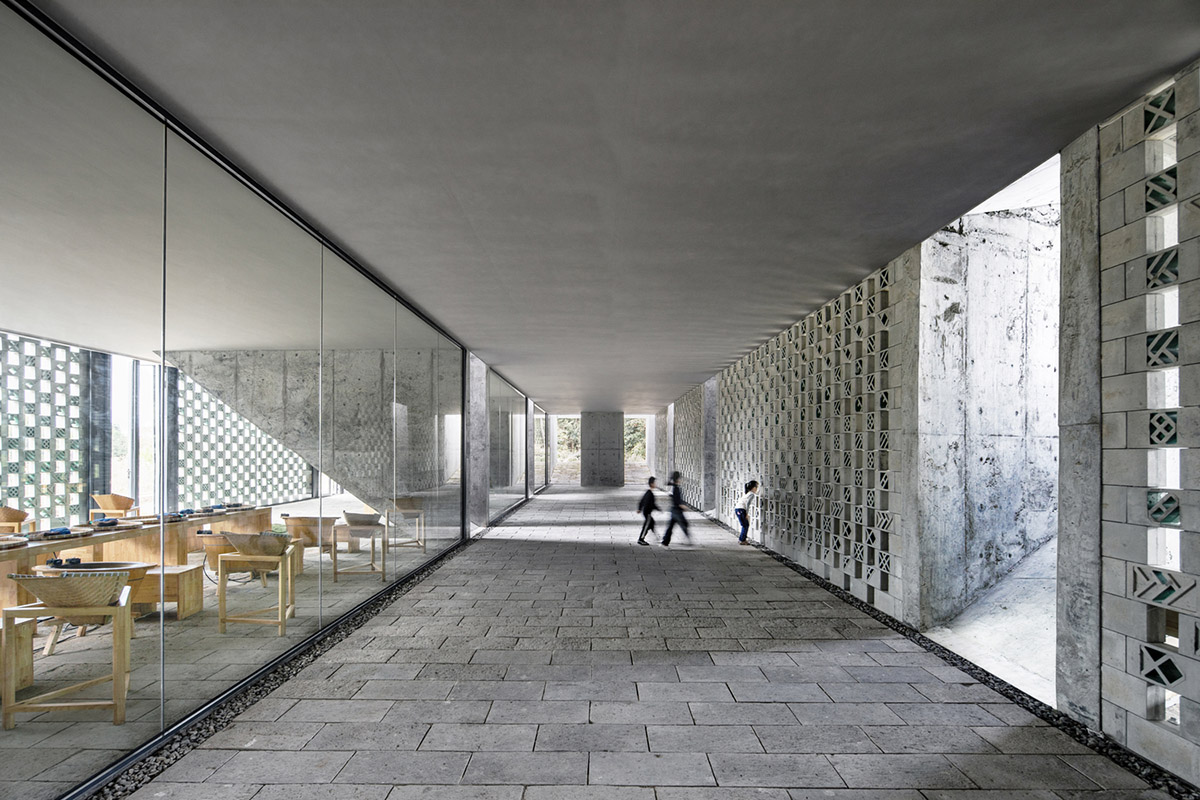 Eight diagonal light tubes are protruding from tea house to grasp prolonged sunlight hours by DnA