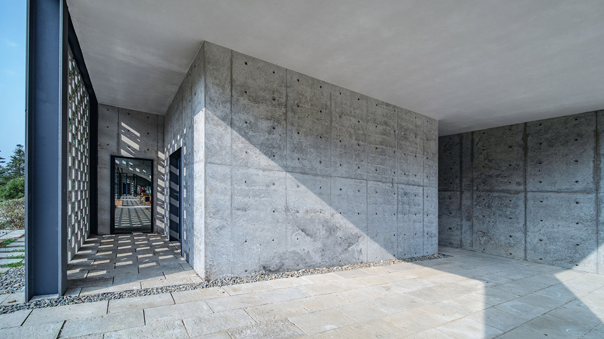 Eight diagonal light tubes are protruding from tea house to grasp prolonged sunlight hours by DnA