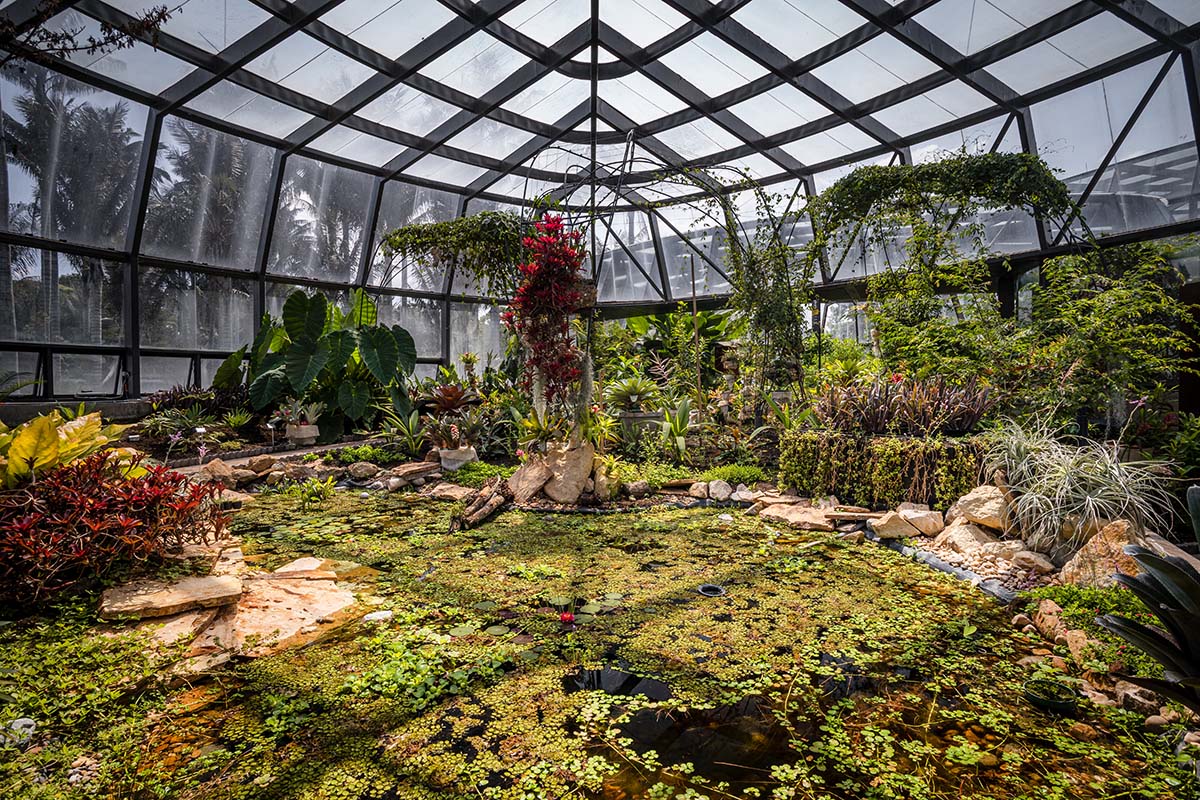 DARP built botanical garden in Colombia with self-supporting glazed volumes