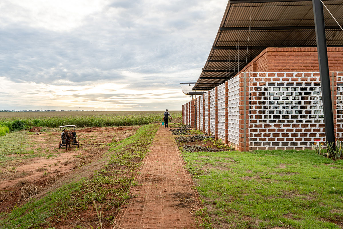 Mínimo Común Arquitectura built office with earth and transparent walls in Paraguay 