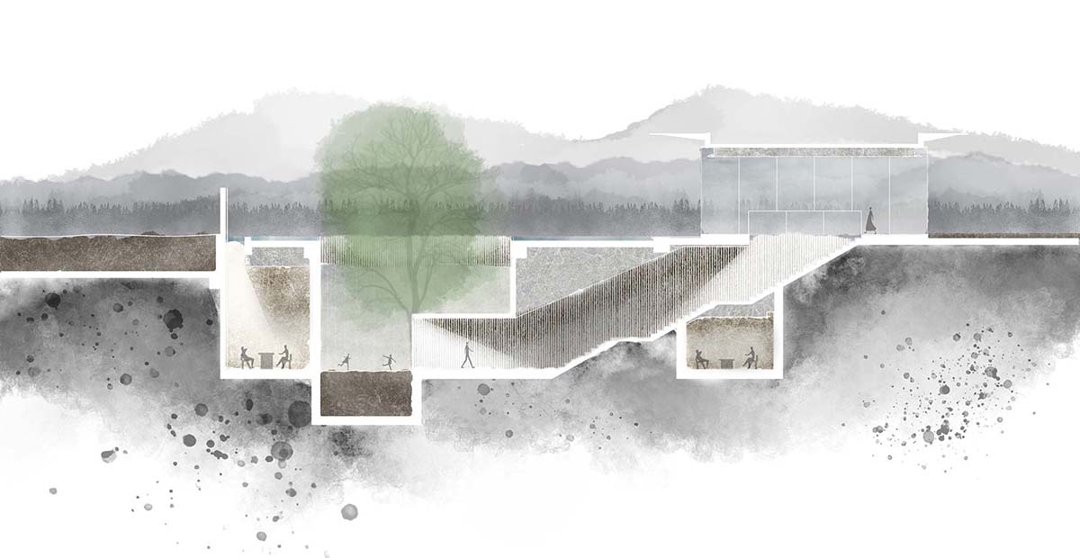 Waterfrom Design creates peaceful interior with wooden furnitures for tea community center in China