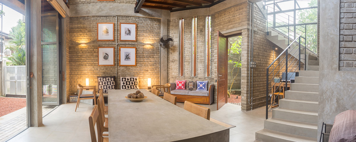 Chinthaka Wickramage Associates built Pagoda House with protruding facade in Sri Lanka