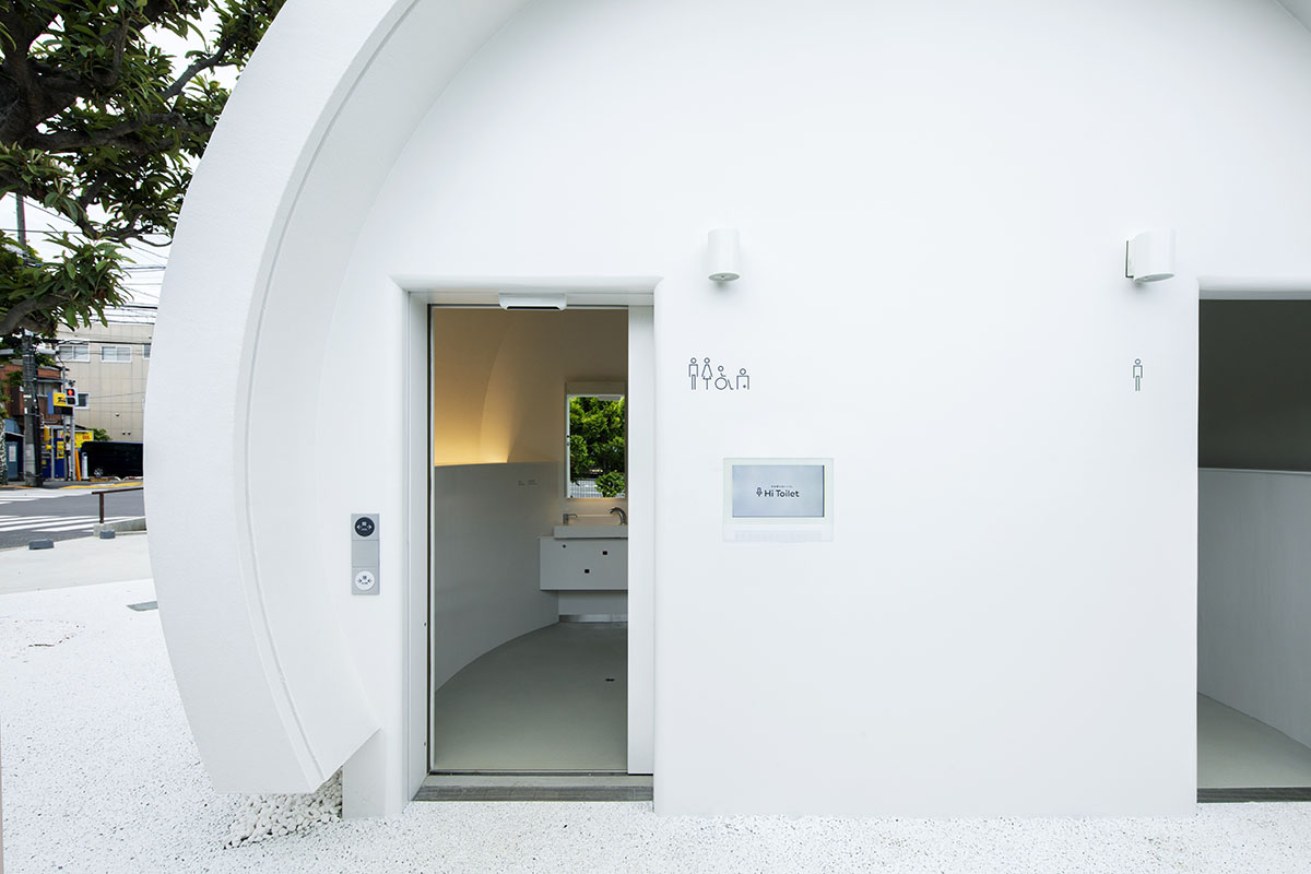 Kazoo Sato adds touchless public toilet to Tokyo's Shibuya financial district 