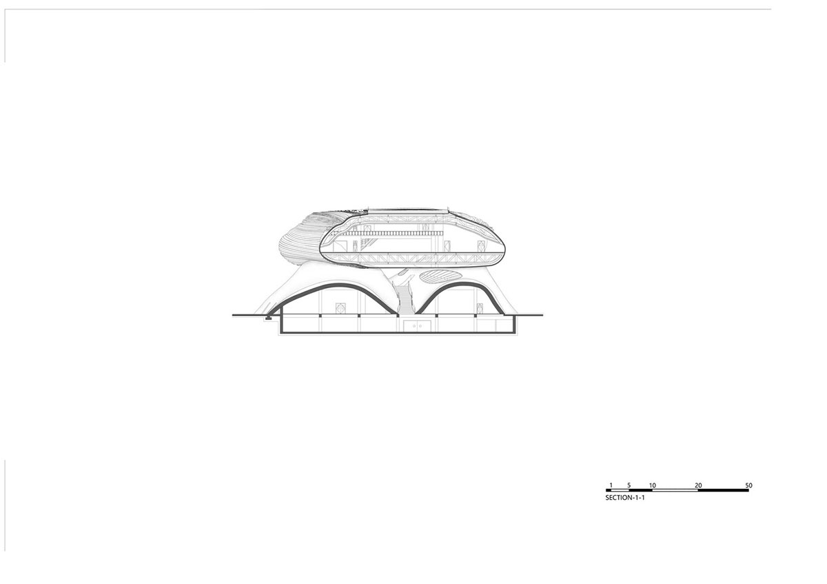 CROX's super smooth Liyang Museum sits on undulating hills as part of the nature in Changzhou