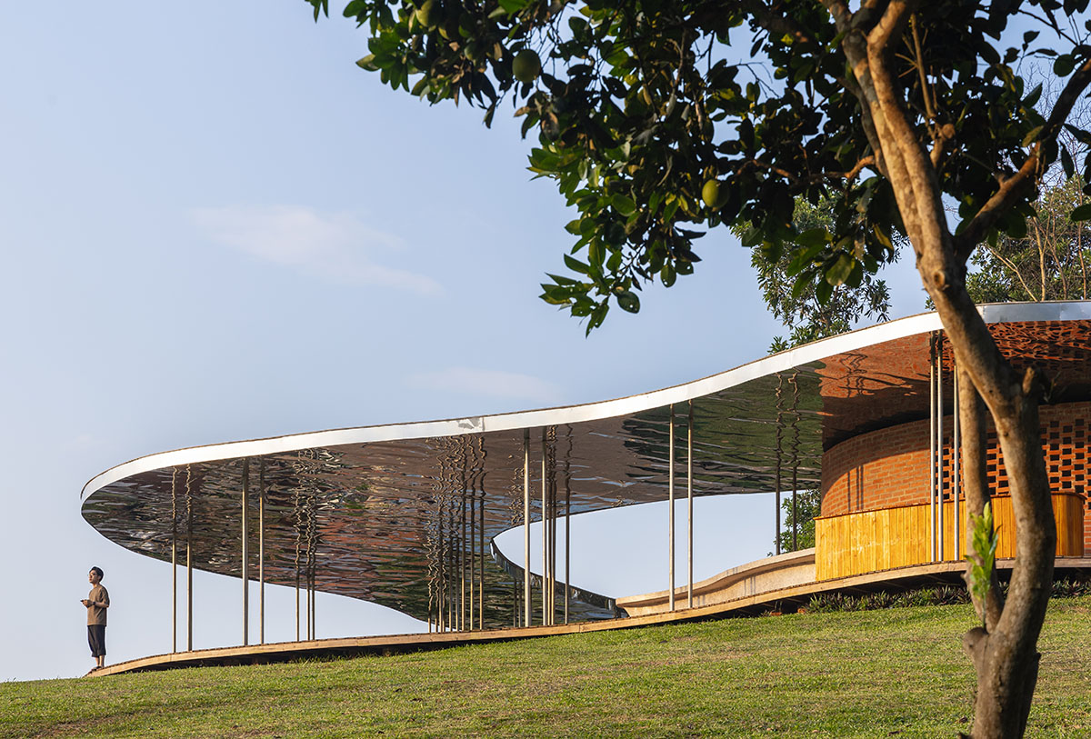 Idee architects creates sinuous and reflective canopy for Quin Pavilion on Hanoi hills