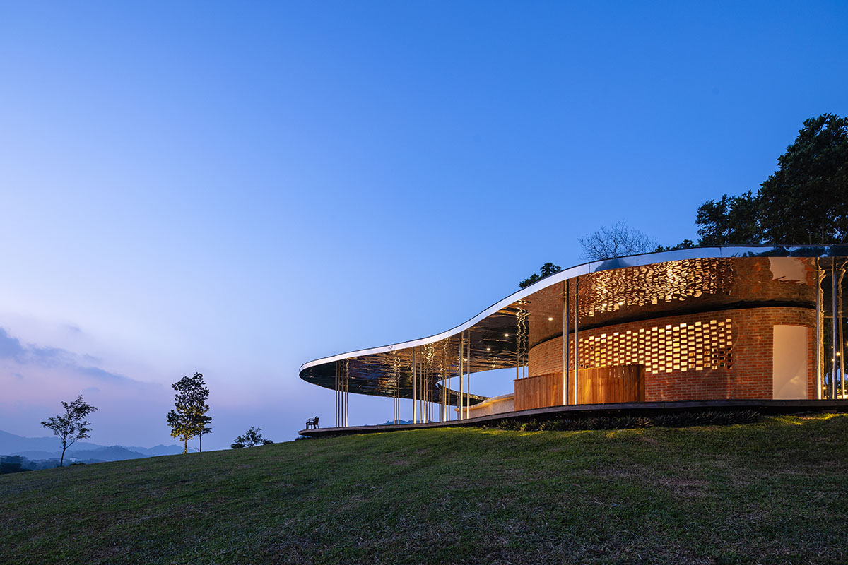 Idee architects creates sinuous and reflective canopy for Quin Pavilion on Hanoi hills