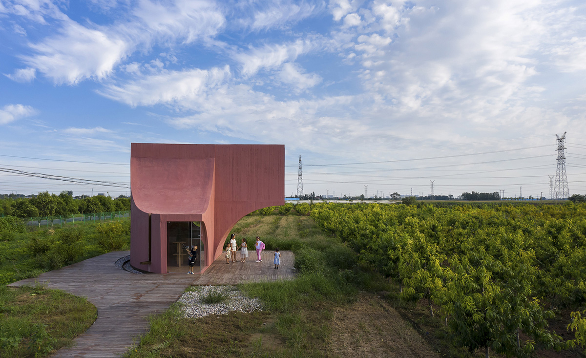 Atelier Xi built mini pavilion that is inspired by peach blossoms in rural area of Jiaozuo, China