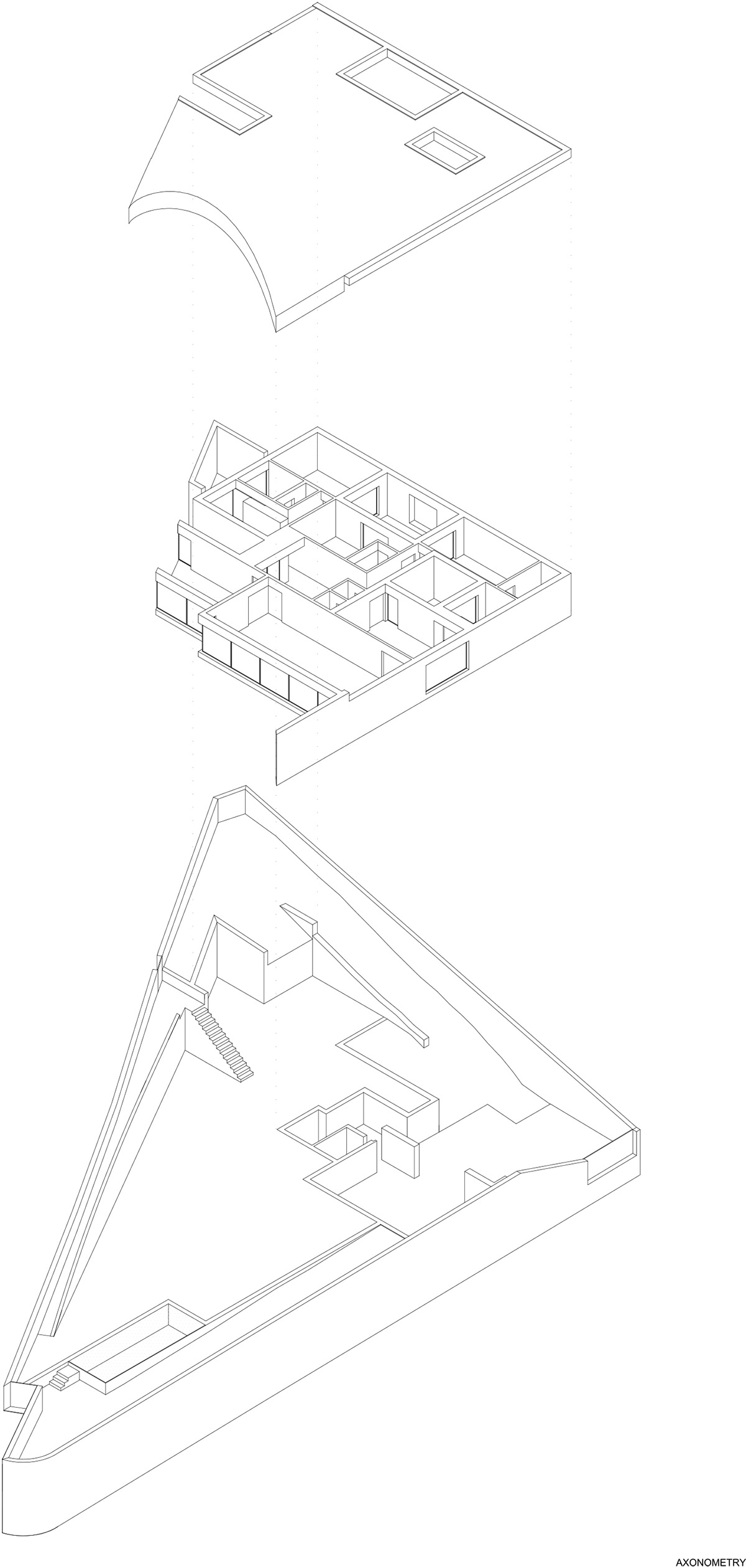 NOARQ designs smooth curvy-roof for Portuguese house to adapt to topography and create courtyards