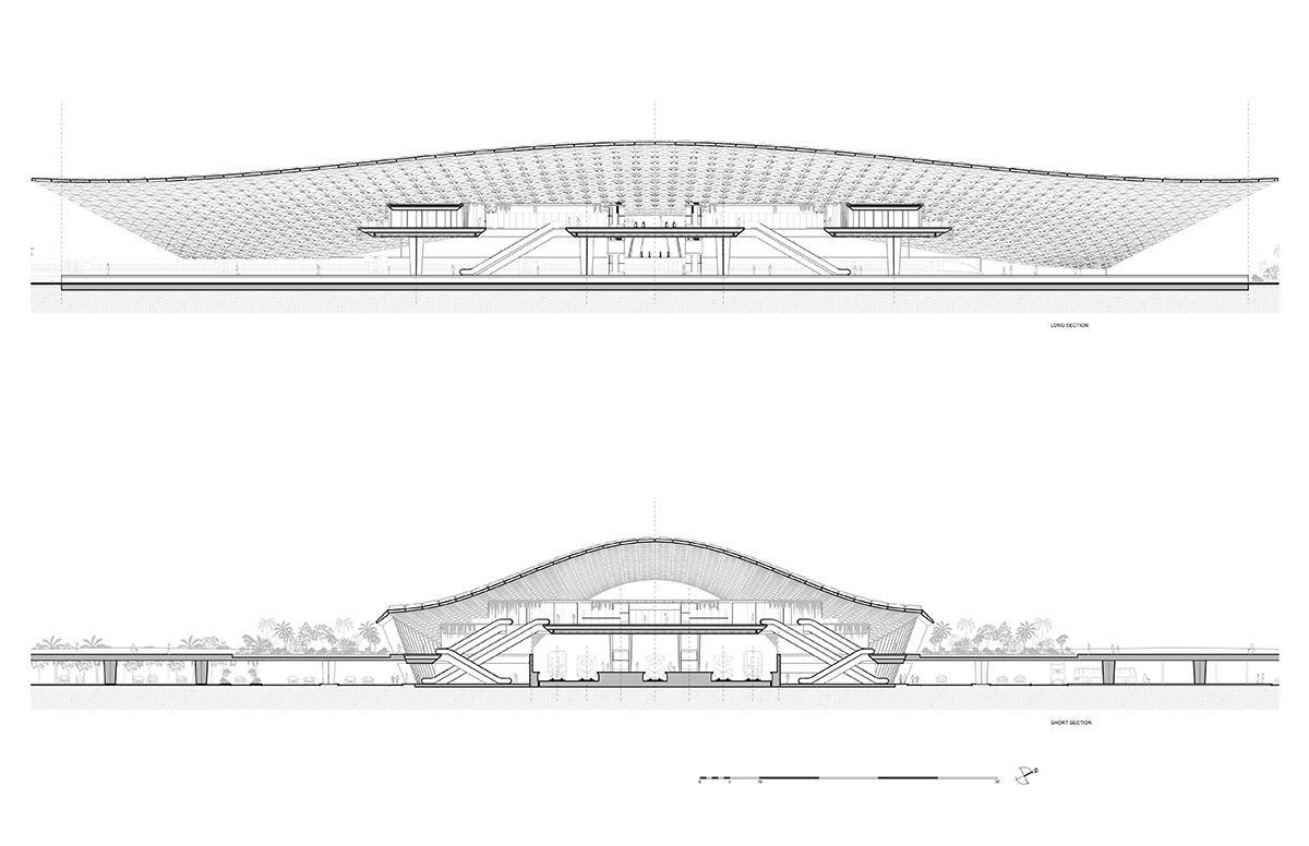Aidia Studio designs wavy and open latticed roof for Tulum Train Station