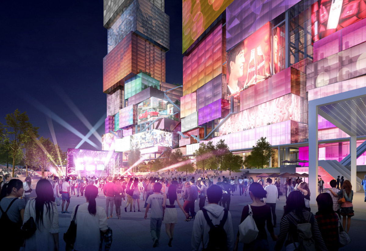MVRDV's new twin towers will revitalise central Taipei with a pile of blocks and media fa&ccedil;ades