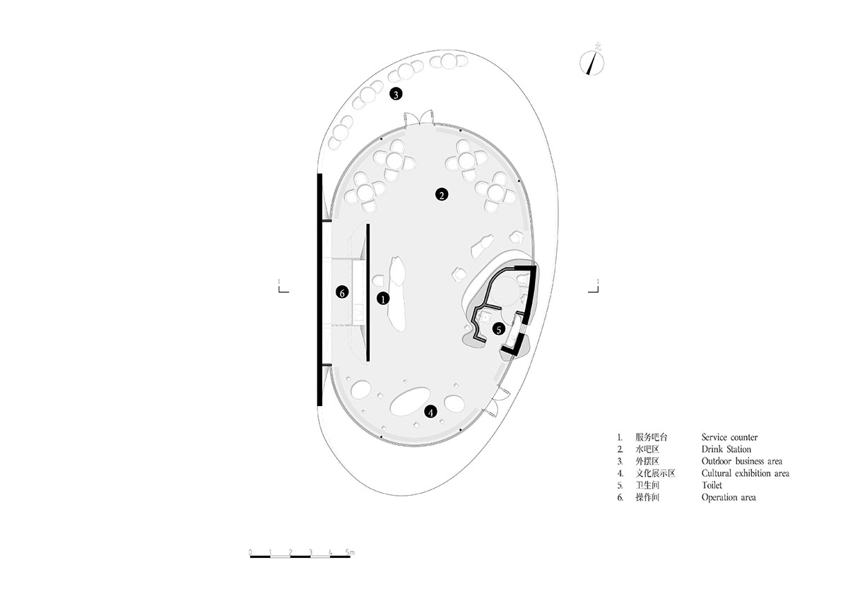 Archermit built a rock-shaped bakery supported by a giant stone in a Chinese village