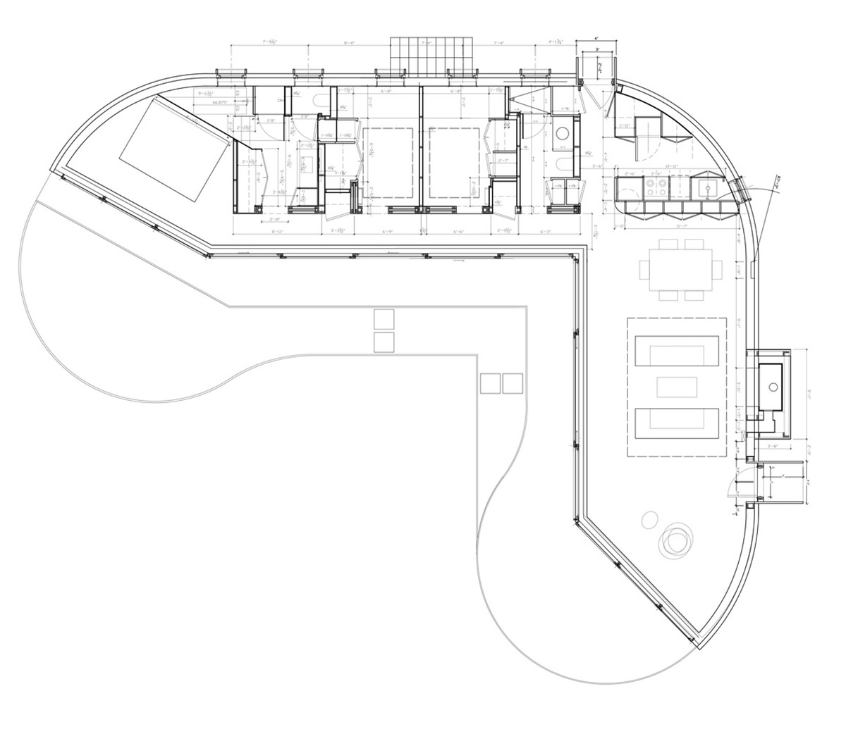 nea studio's cocoon-shaped residence in Long Island acts as a
