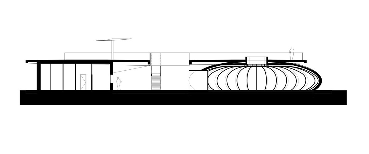 Studio A4 built community center featuring a bulbous-shaped gallery in Hungary