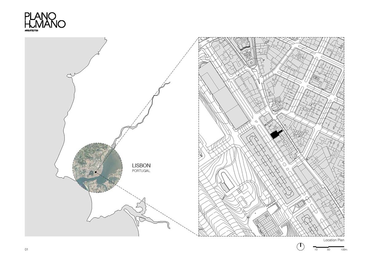 Plano Humano Arquitectos creates dynamic building with automated wooden shutters in Lisboa