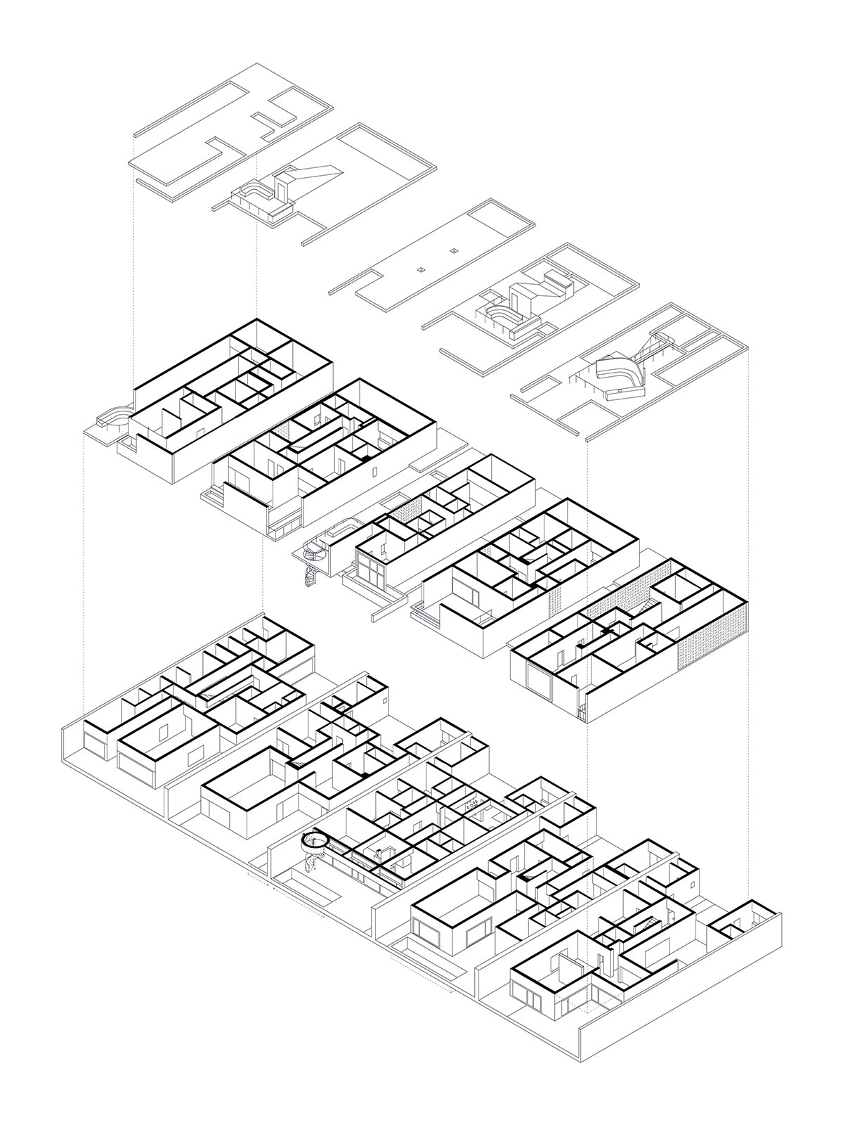 Associated Architects Partnership completes five villas with clear solid-void variations in Kuwait