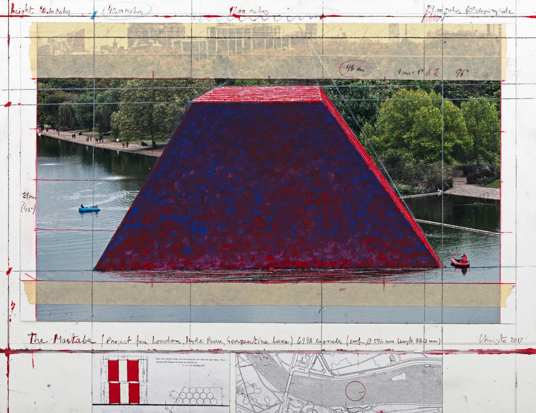 Bulgarian artist Christo to install a red floating temporary sculpture in London's Hyde Park