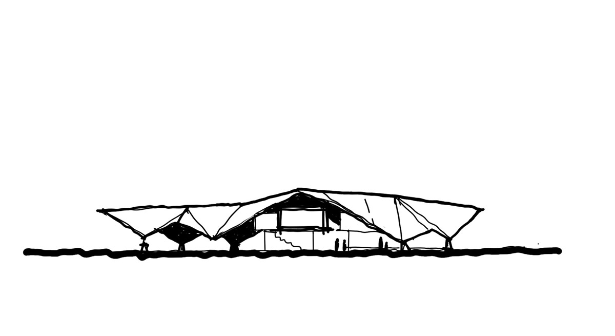 Learning Center by Vin Varavarn Architects features folded bamboo roof in Thailand