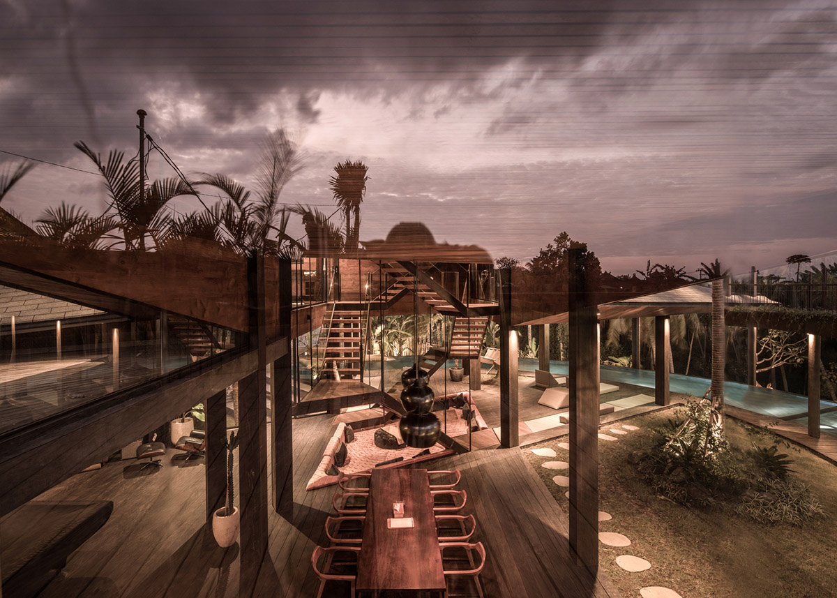 Alexis Dornier's cross-shaped house elevated on stilts to include continuous living space underneath