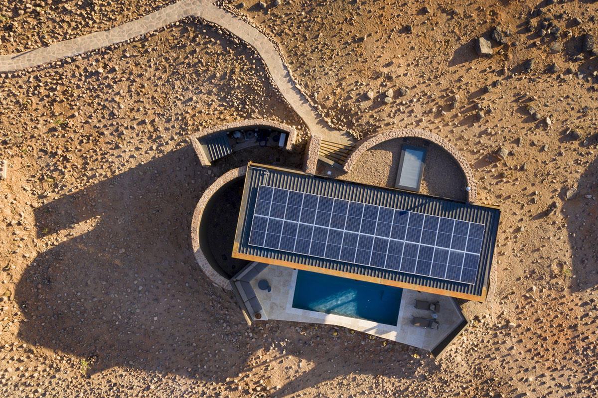 Fox Browne Creative and Jack Alexander design pavilion-like steel lodges on a desert of Namibia