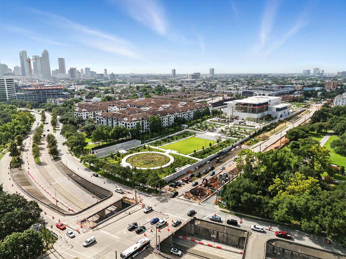 Farshid Moussavi-designed Ismaili Center Houston nears completion across from Buffalo Bayou Park
