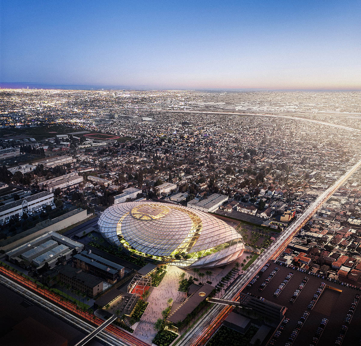 Aecom to design Los Angeles Clippers arena with diamond-shaped metal panels in Inglewood